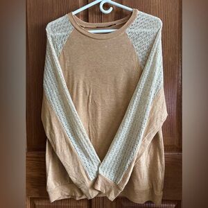 Doe & Rae Tan and Cream Sweater